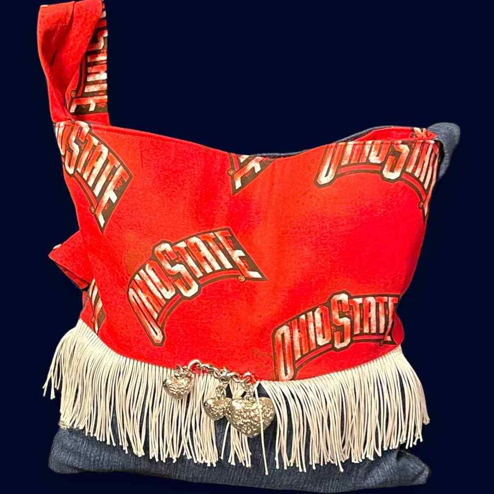Handmade Ohio State crossbody bag